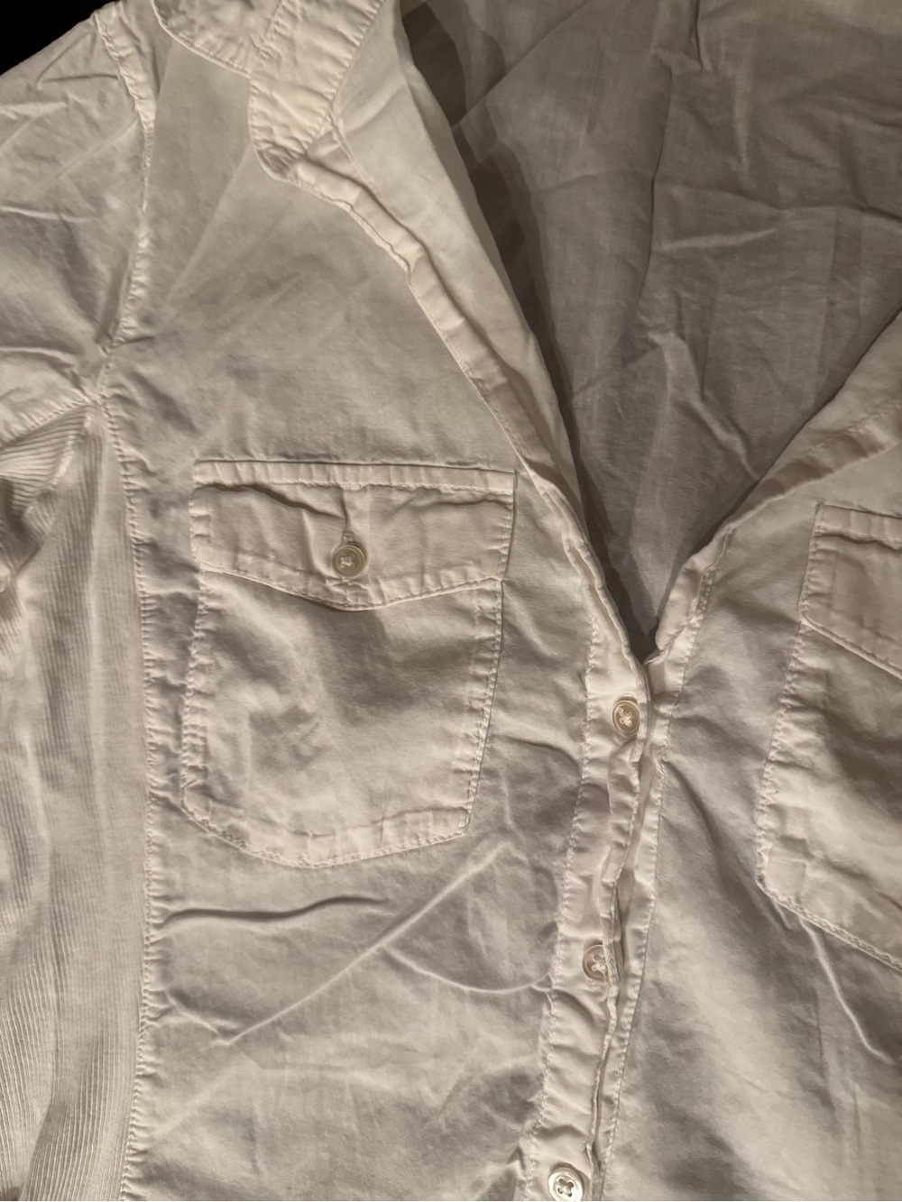 James Perse size L (3) sheer slub side panel button down shirt minimalist basic - Picture 9 of 11